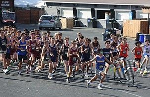 The boys varsity 5k kicks off at the Gorge cross country invitational.