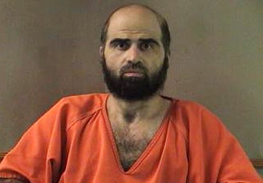 This undated photo provided by the Bell County Sheriff's Department shows former Army psychiatrist Maj. Nidal Hasan. (Bell County Sheriff's Department via AP, File)