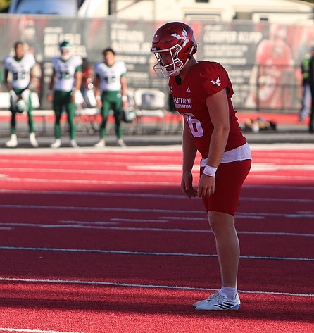 The Eastern Washington Eagles were victorious 31-22 at home over the University of Northern Colorado on Saturday. The win was essentially sealed thanks to a field goal by kicker Soren McKee (16).