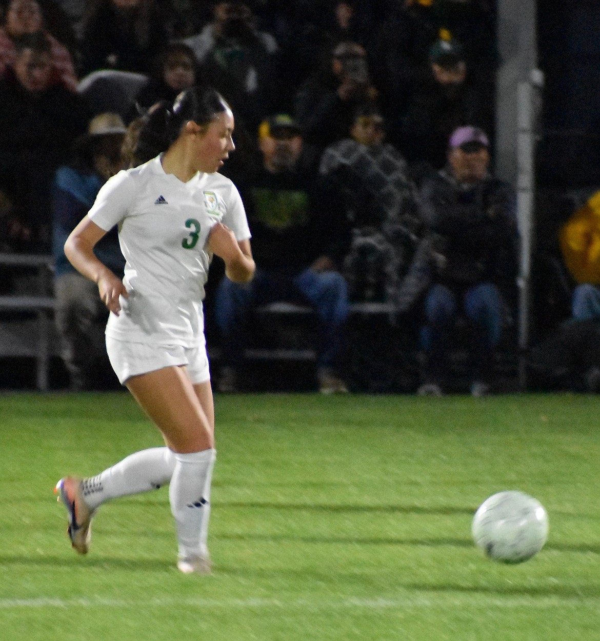 Julissa Madera, a sophomore from Quincy, pushes the ball down the field during Thursday’s matchup against Ephrata.
