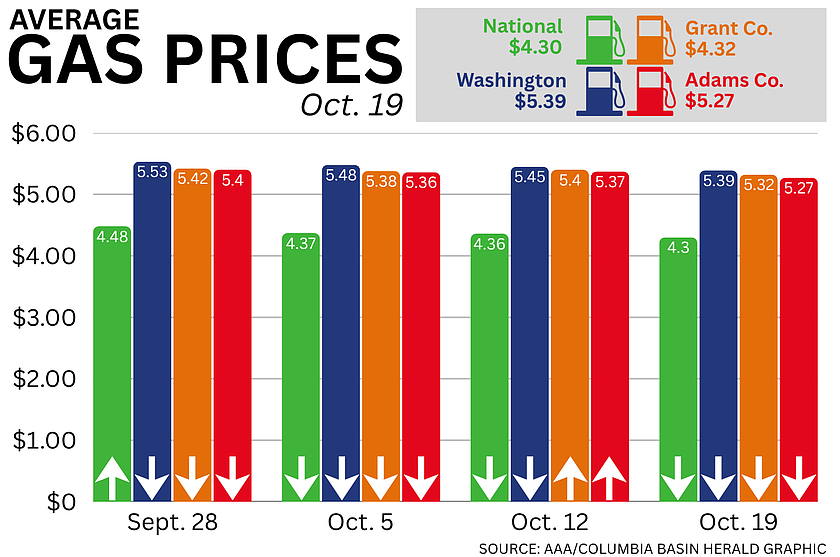 Gas prices ease slightly in Washington, lower prices predicted in 2027