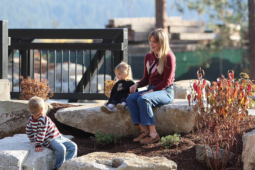 Laney Reidt and her two children, Charmaine and Beckham, visited Falls Park for the first time ever on Wednesday.