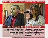 Martinez, Thompson emphasize affordability, local control in 13th District forum
