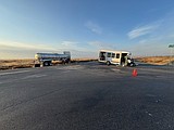 SR 24 closed after bus-semi collision