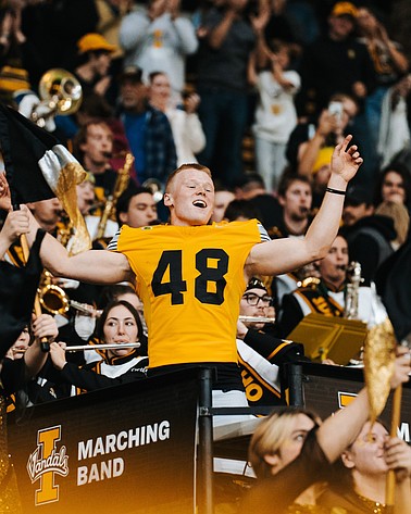 IDAHO ATHLETICS
Idaho's Owen Forsman, a Lakeland High product, celebrates after kicking the game-winning field goal as time expired as the Vandals beat Southern Utah on Saturday afternoon at the P1FCU Kibbie Dome in Moscow.