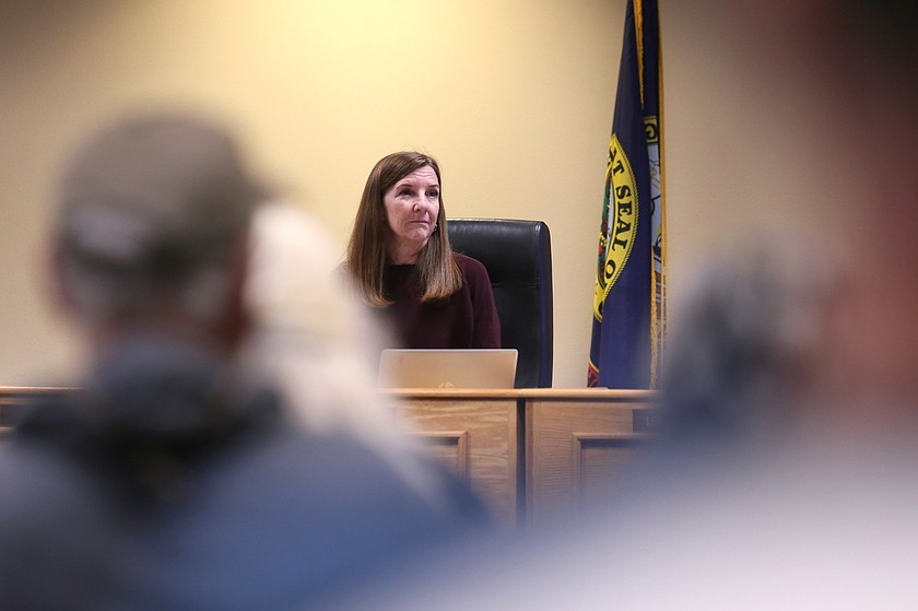 Kootenai County Commissioner Leslie Duncan listens to public comment during a meeting Tuesday.