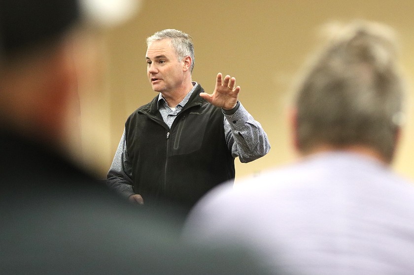 Jonathan Martin leads a discussion with community members about their vision for North Idaho College's campus and facilities.