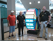A chance purchase led to Priest River's Lonnie Dahl to make a trip to Boise to be the first jackpot winner of the Idaho Lottery's newest game, the Big Spin. And by the time the 6-foot-plus wheel stopping spinning, Dahl had won $75,000.
